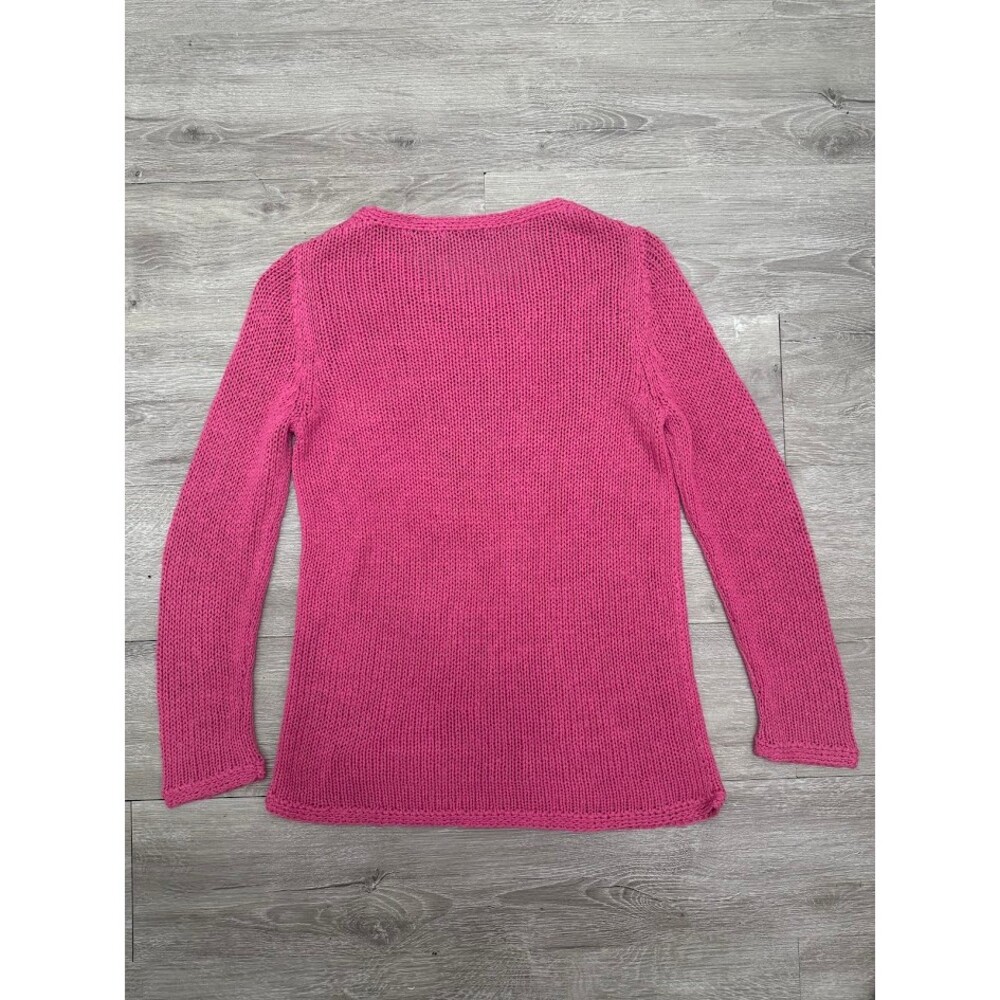 J McLaughlin Pink Knit Sweater XS Long Sleeve Lightweight Crewneck Pullover - Picture 2 of 5